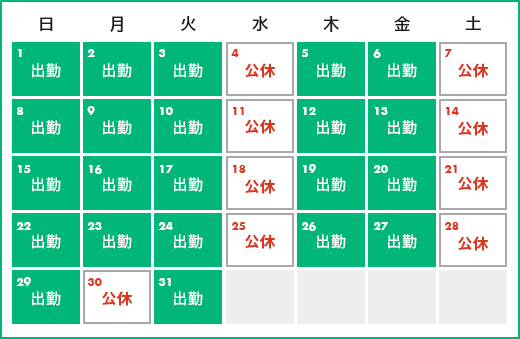 図：日勤乗務の働き方イメーじ